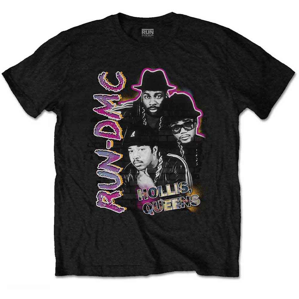 Run DMC Unisex T-Shirt: Hollis Queens Homage (Black)