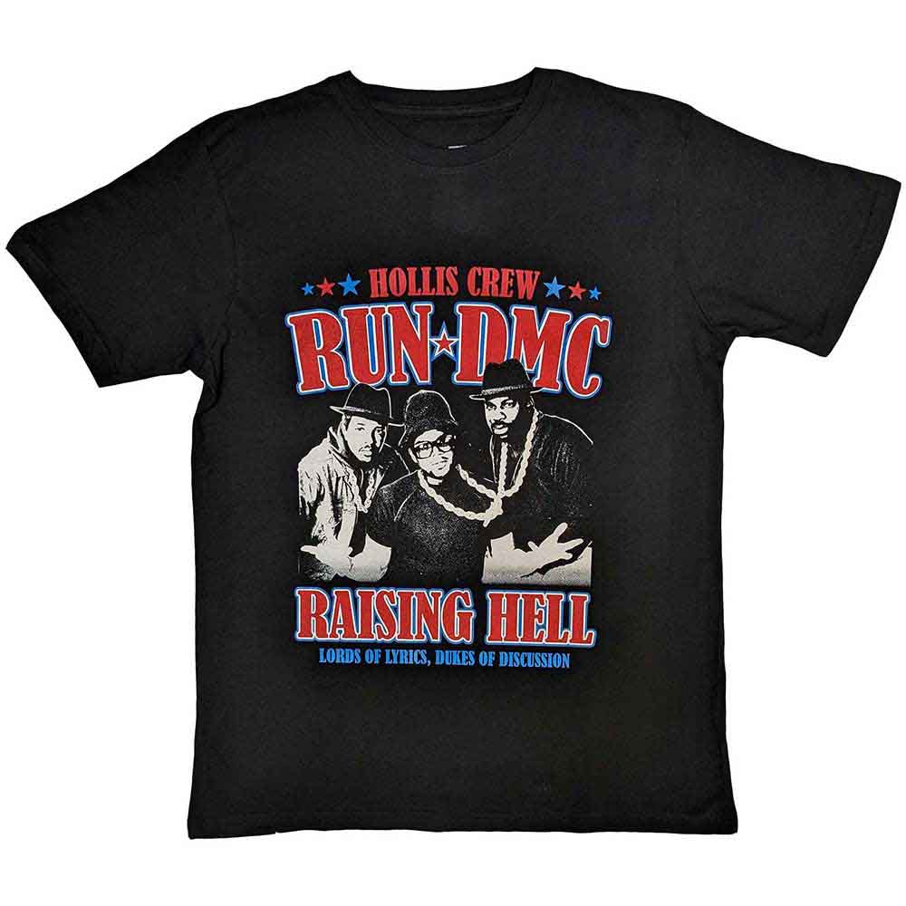 Run DMC Unisex T-Shirt: Raising Hell Americana (Black)