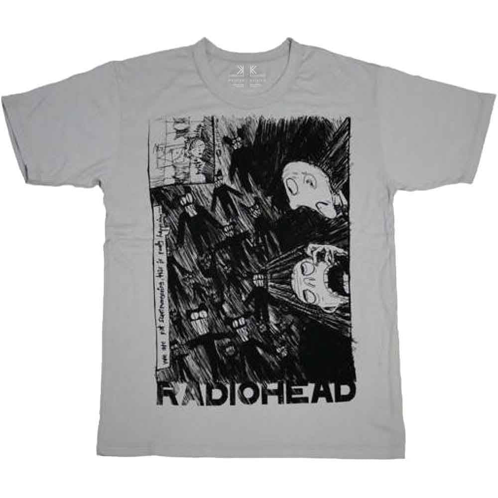 Radiohead Unisex T-Shirt: Scribble (Grey)