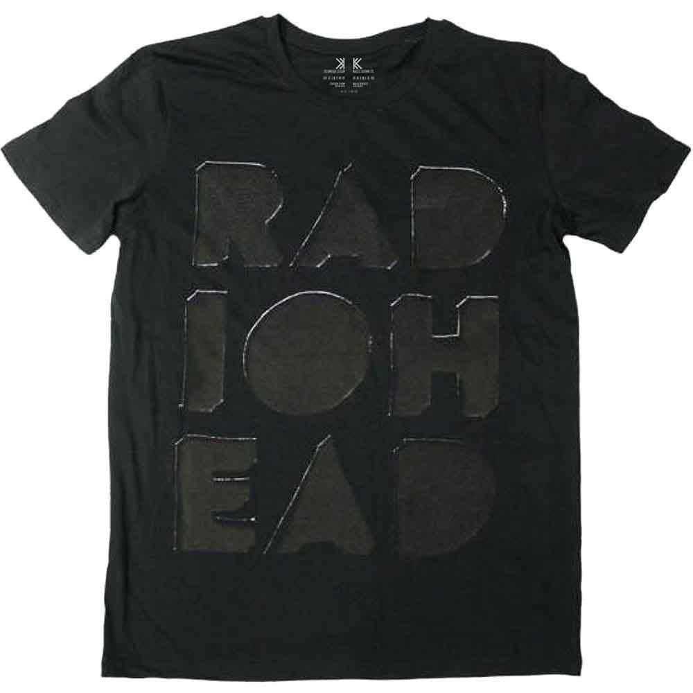 Radiohead Unisex Debossed T-Shirt: Note Pad (Black)