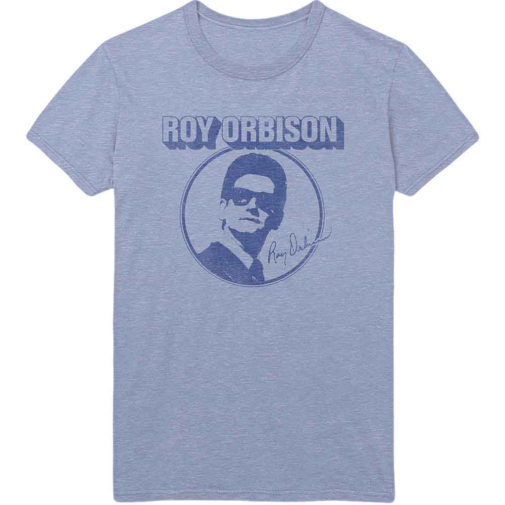 Roy Orbison Unisex T-Shirt: Photo Circle (Blue)