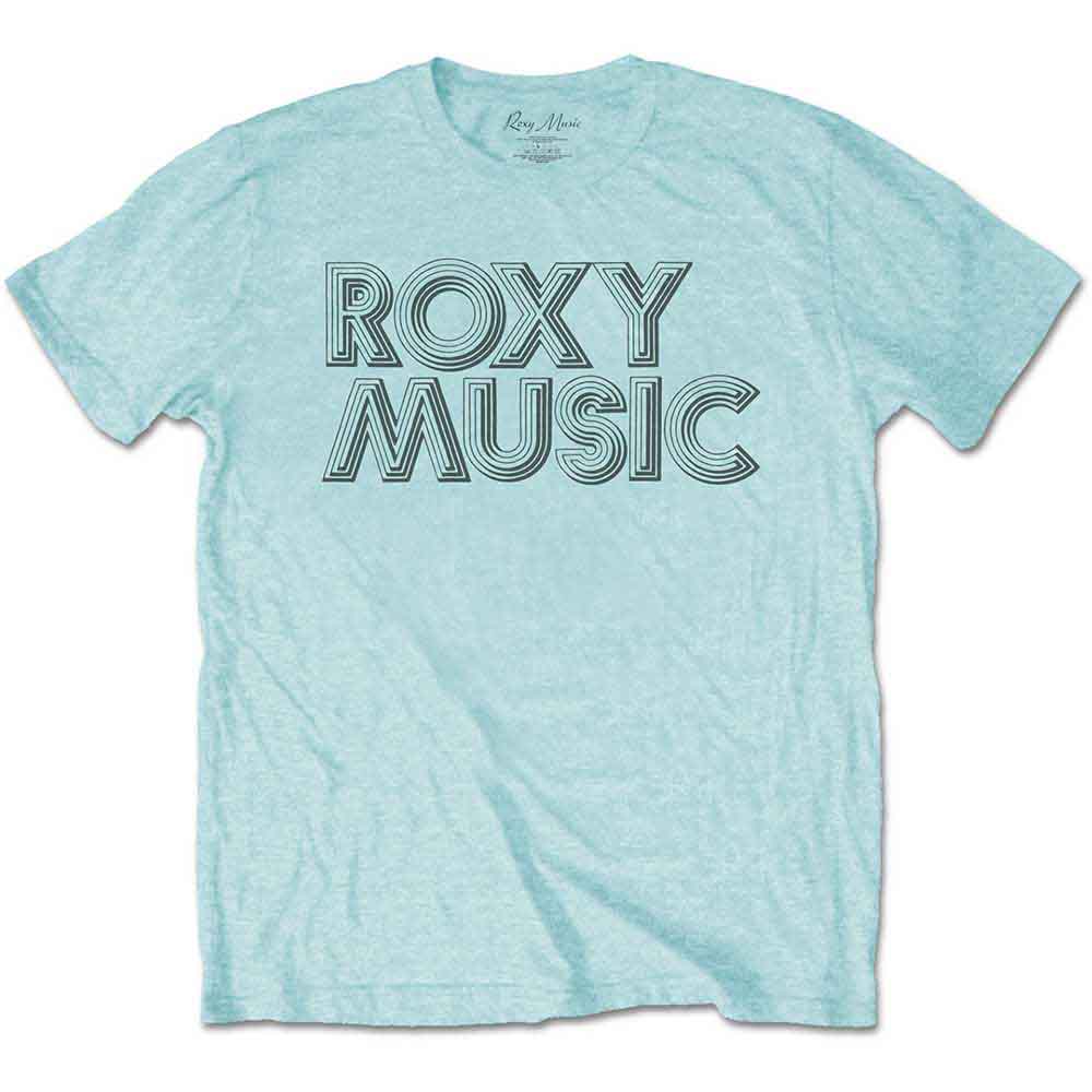 Roxy Music Unisex T-Shirt: Disco Logo (Sky Blue)