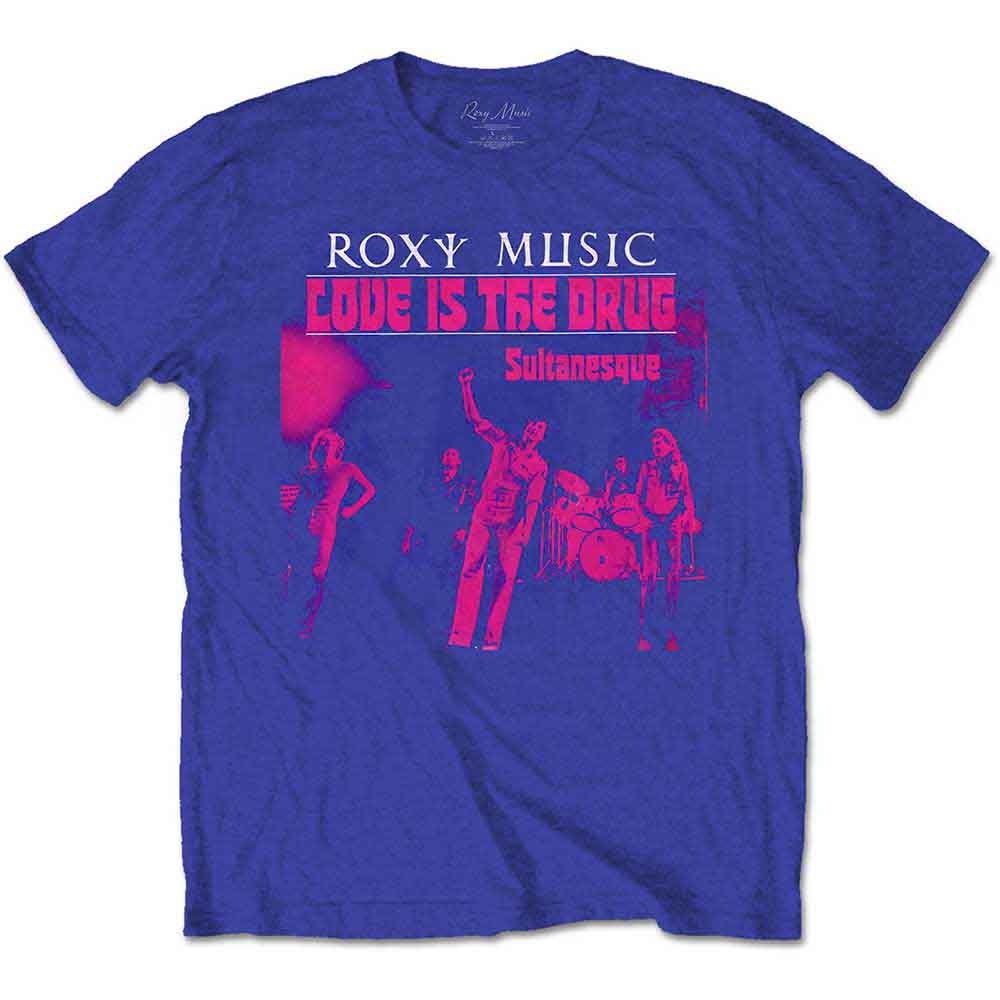 Roxy Music Unisex T-Shirt: Love Is The Drug (Royal Blue)