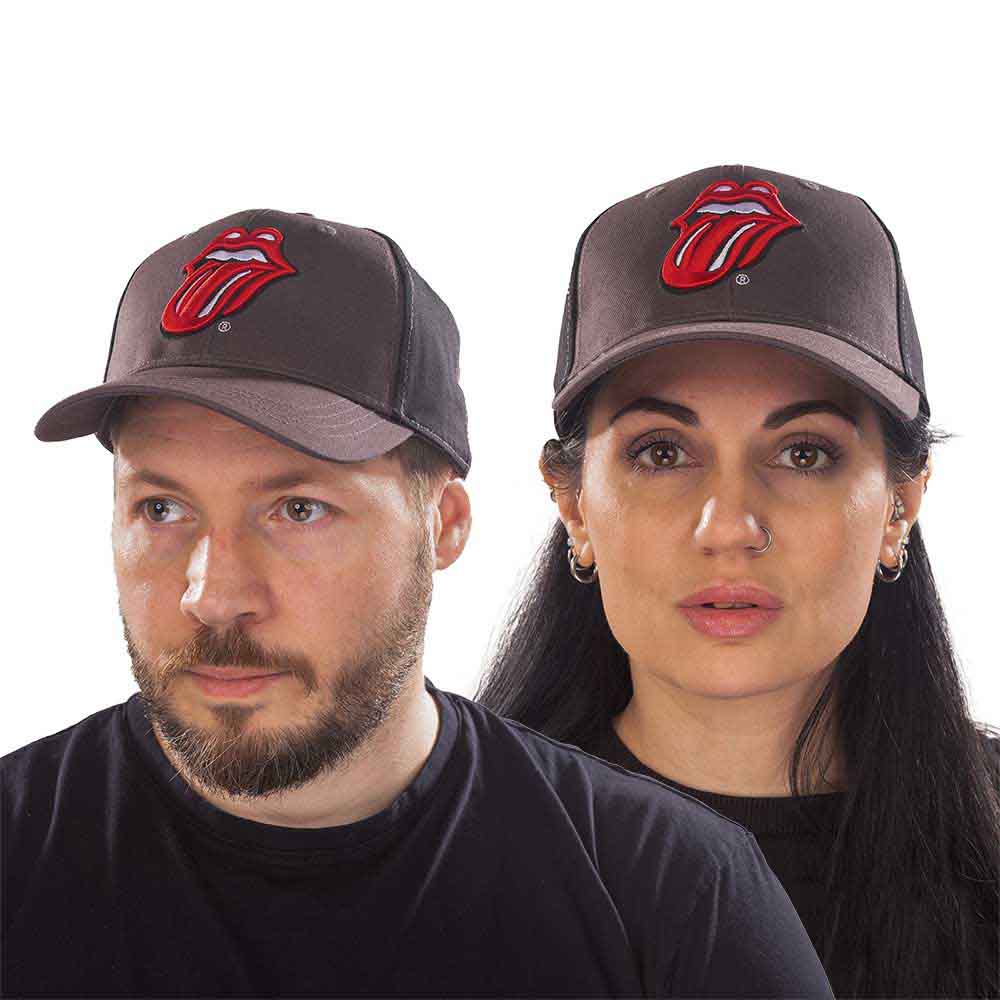 The Rolling Stones Unisex Baseball Cap: Classic Tongue (Charcoal Grey & Black) (2-Tone)