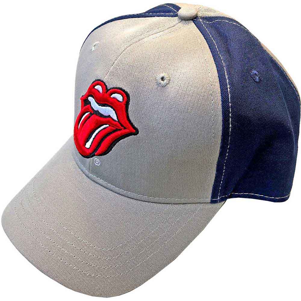 The Rolling Stones Unisex Baseball Cap: Classic Tongue (Grey & Navy Blue) (2-Tone)