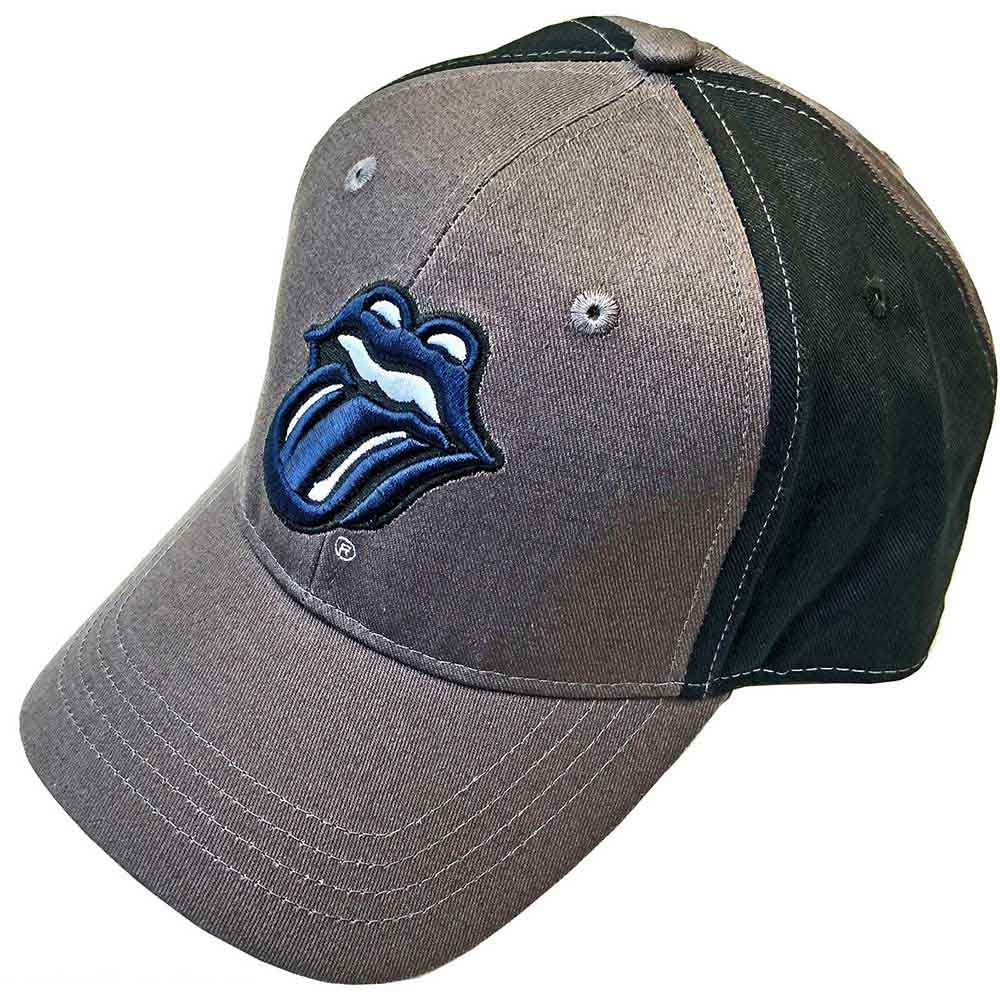 The Rolling Stones Unisex Baseball Cap: Navy Tongue (Charcoal Grey & Black) (2-Tone)