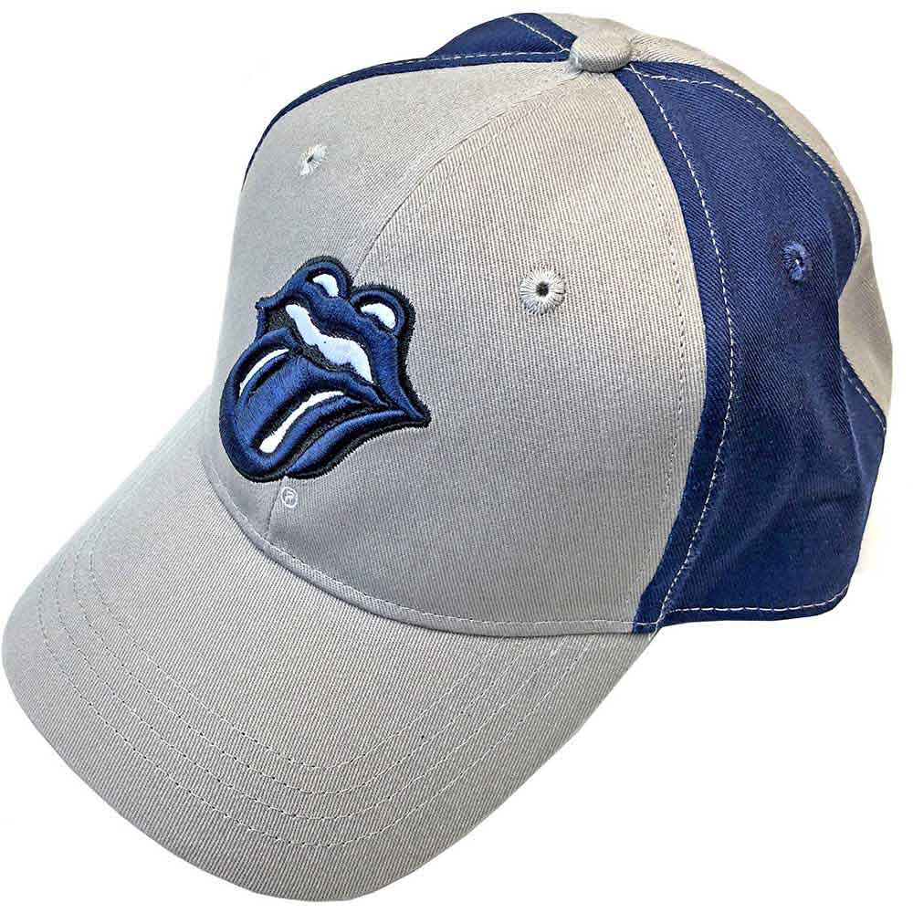 The Rolling Stones Unisex Baseball Cap: Navy Tongue (Grey & Navy Blue) (2-Tone)