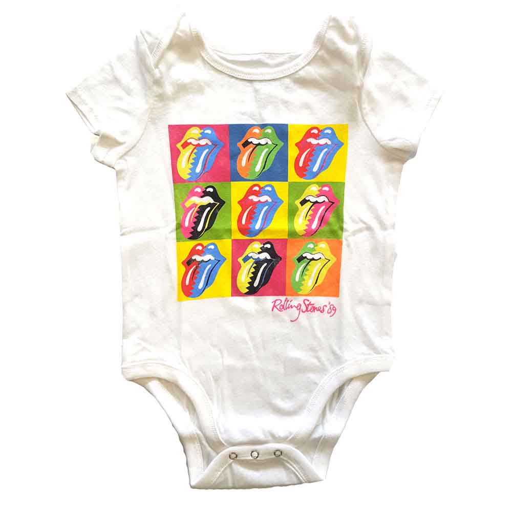 The Rolling Stones Kids Baby Grow: Two-Tone Tongues (White)