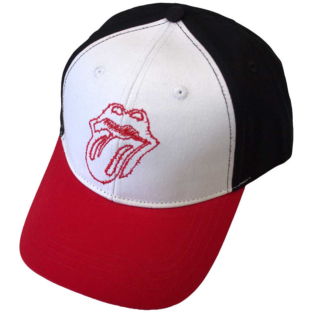 The Rolling Stones Unisex Baseball Cap: Classic Tongue Outline (Red, White & Black)