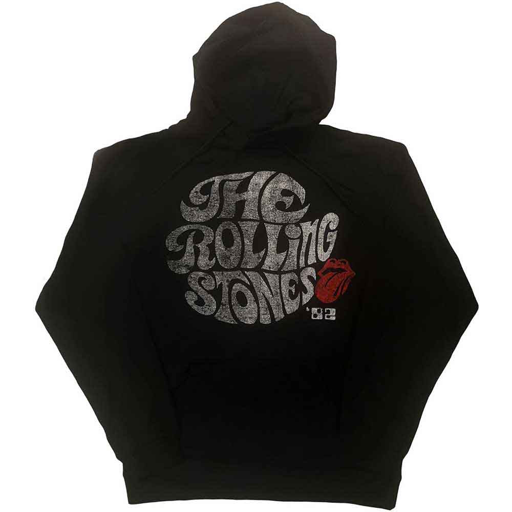 The Rolling Stones Unisex Eco Pullover Hoodie: Swirl Logo '82 (Black)