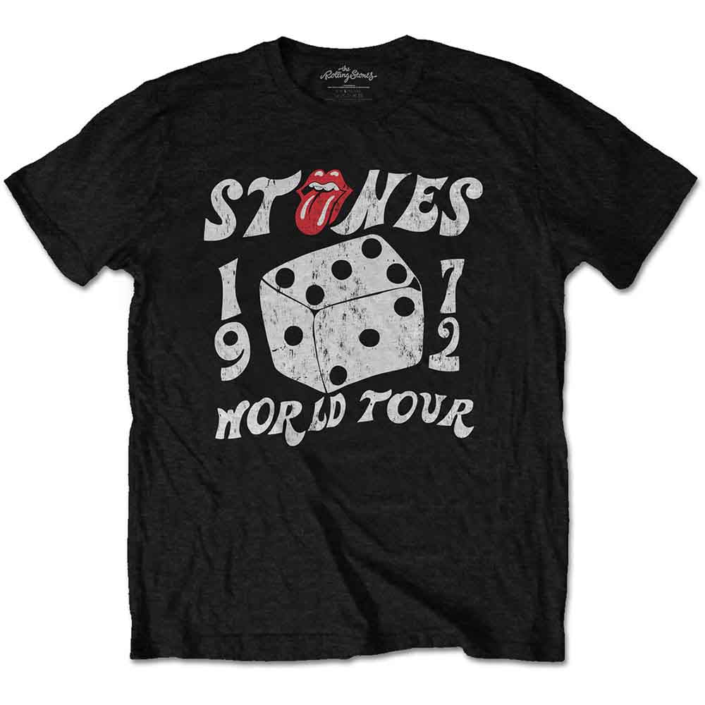 The Rolling Stones Unisex T-Shirt: Dice Tour '72 Eco (Black)