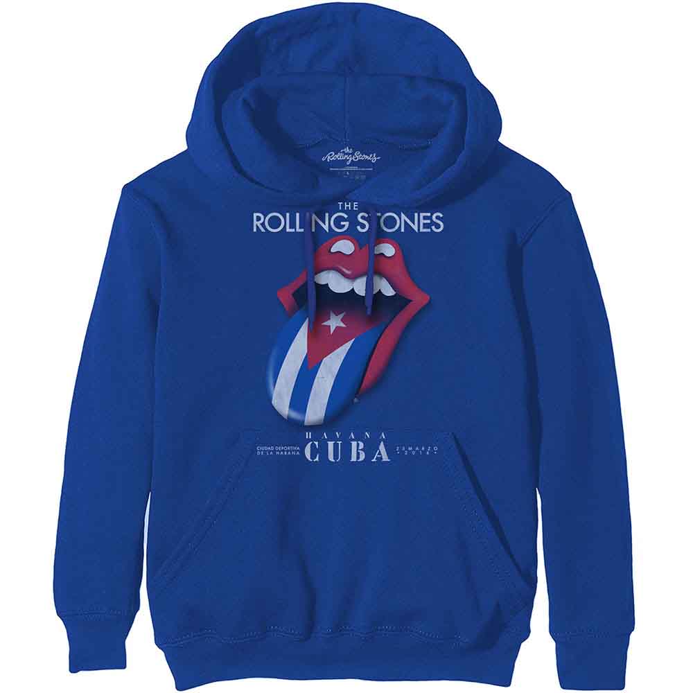 The Rolling Stones Unisex Pullover Hoodie: Havana Cuba (Blue)