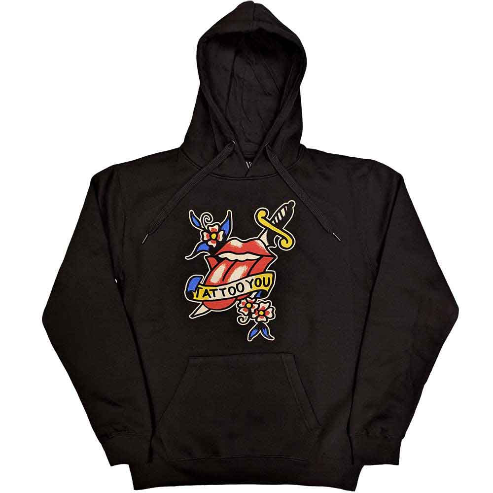 The Rolling Stones Unisex Pullover Hoodie: Tattoo You Lick (Black)