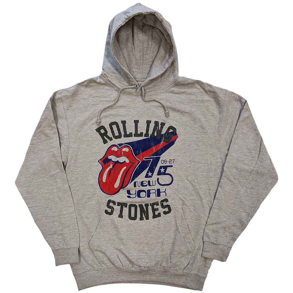 The Rolling Stones Unisex Pullover Hoodie: New York '75 (Grey)