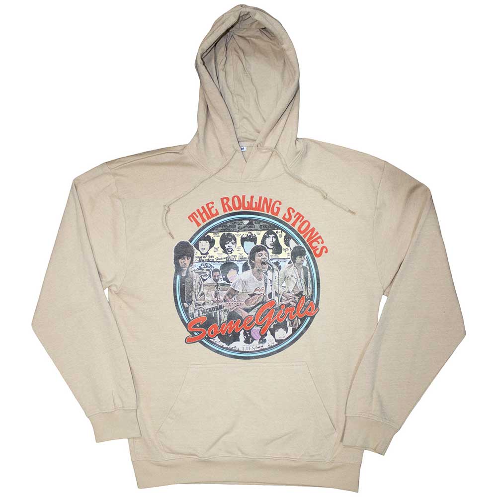 The Rolling Stones Unisex Pullover Hoodie: Some Girls Circle (Sand)