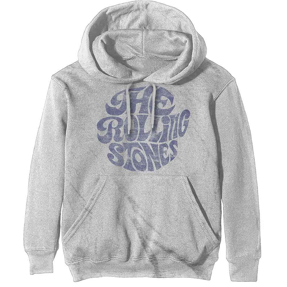 The Rolling Stones Unisex Pullover Hoodie: Vintage 70s Logo (Off White)