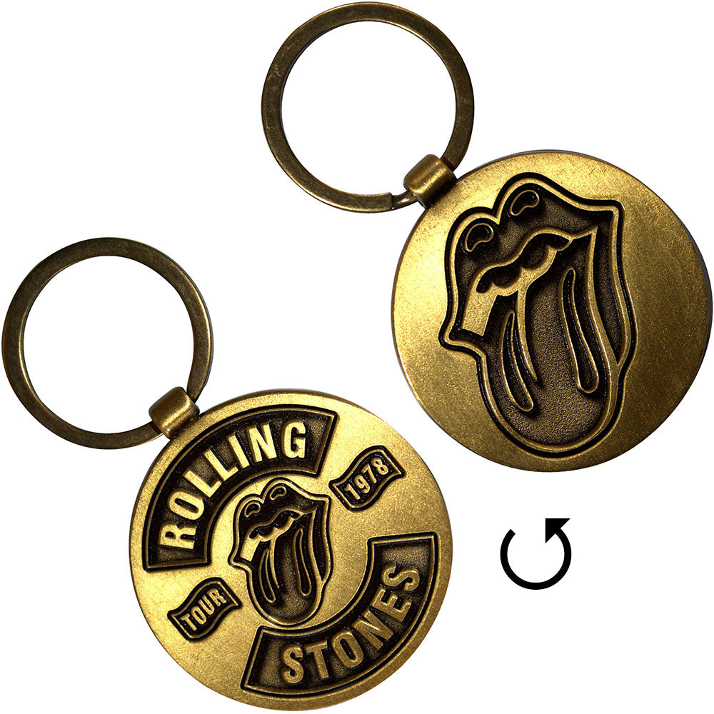 The Rolling Stones Keychain: Classic Tongue/Tour '78 Double-Sided (Double Sided)