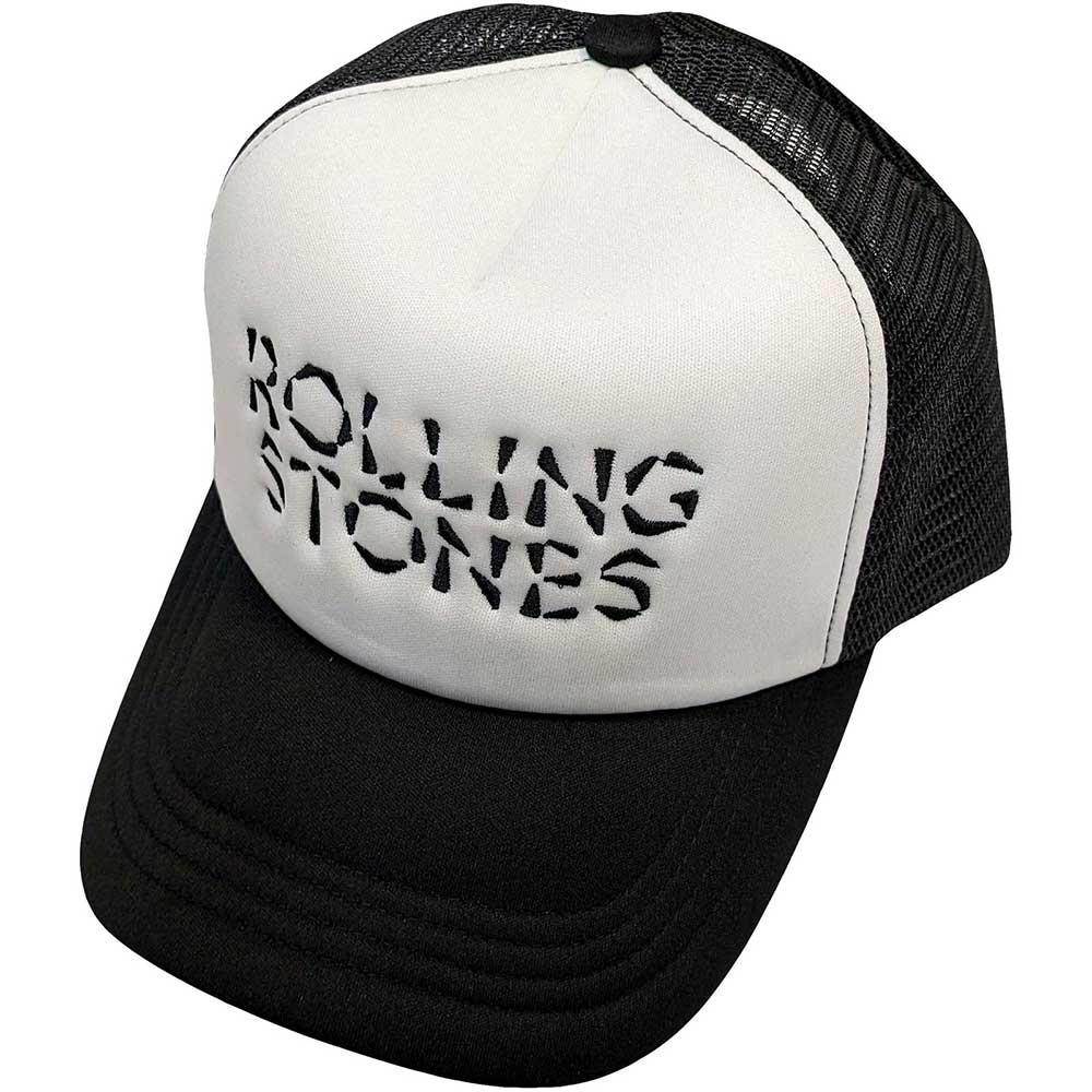 The Rolling Stones Unisex Mesh Back Cap: Hackney Diamonds Logo (Black & White)