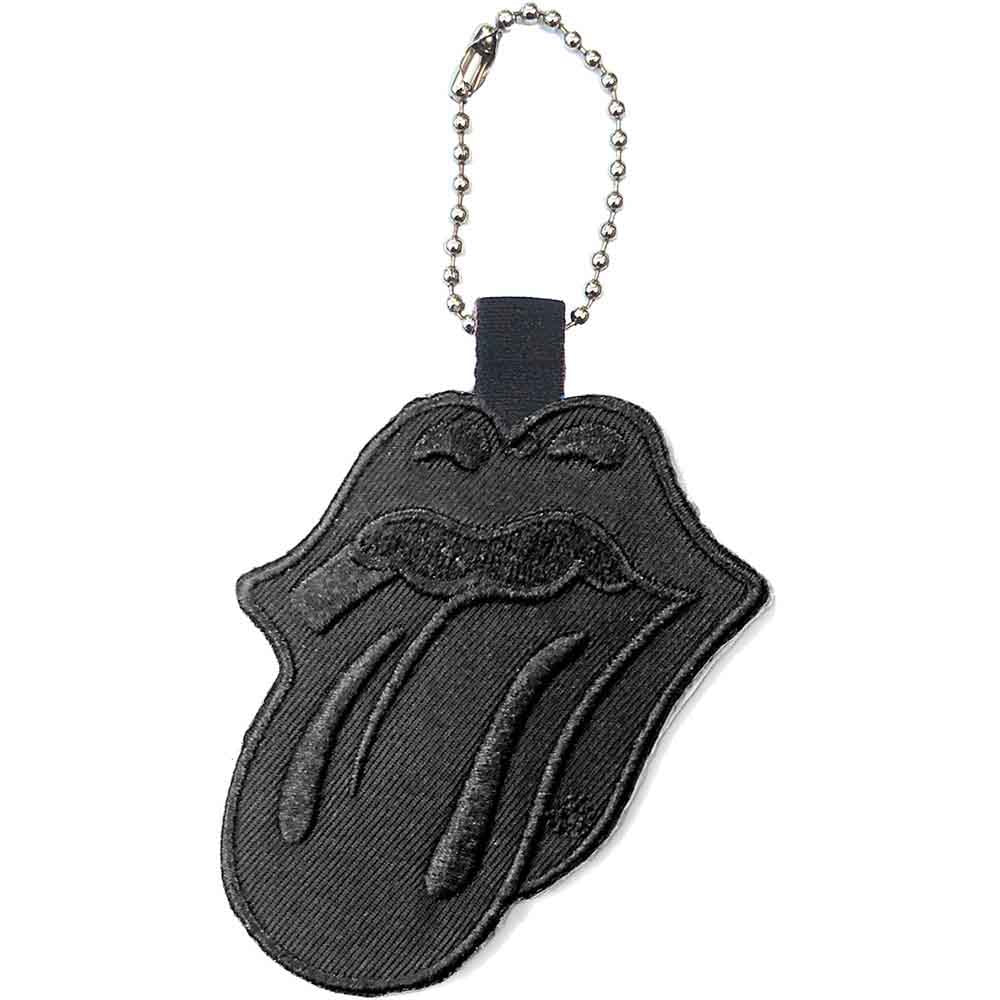 The Rolling Stones Patch Keychain: Classic Tongue Black (Black) (Double Sided)