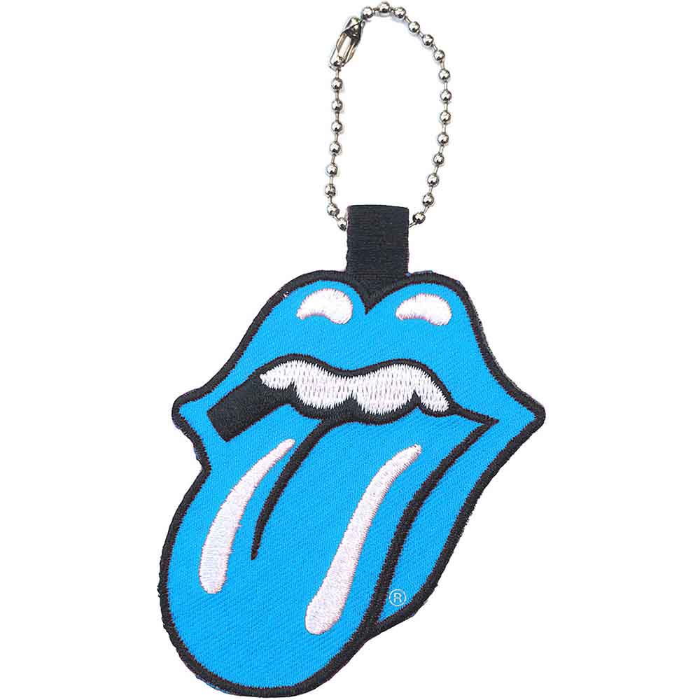 The Rolling Stones Keychain: Classic Tongue (Blue) (Patch)