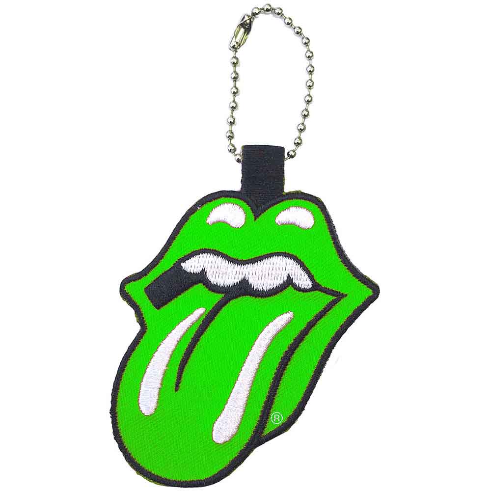 The Rolling Stones Patch Keychain: Classic Tongue (Green)