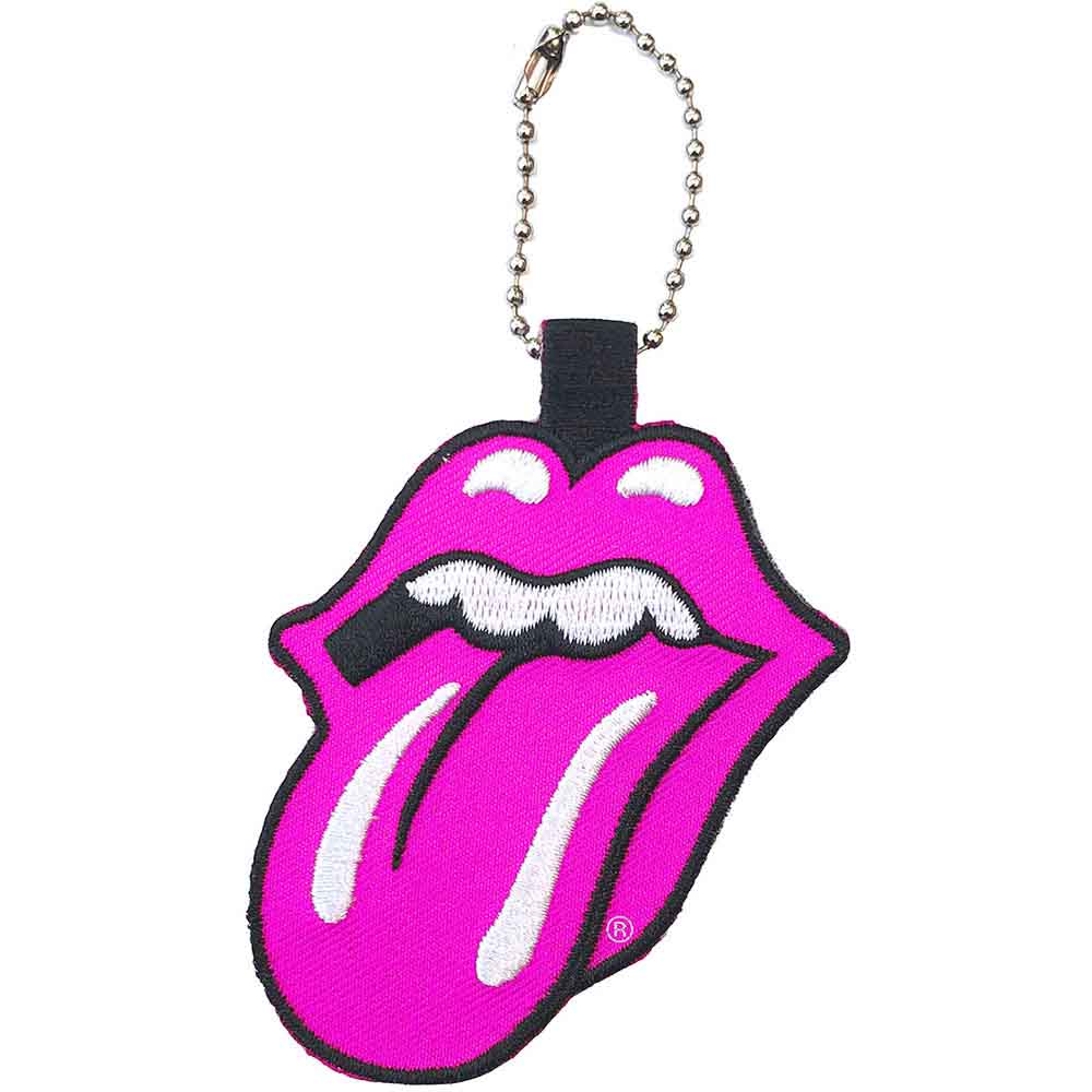 The Rolling Stones Patch Keychain: Classic Tongue (Pink)
