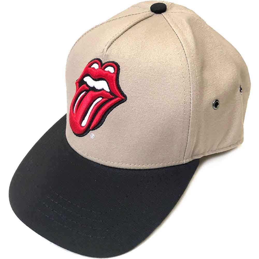 The Rolling Stones Unisex Snapback Cap: Classic Tongue (Black & Sand)