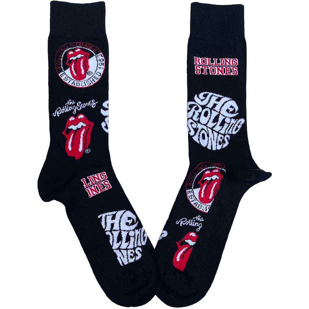 The Rolling Stones Unisex Ankle Socks: Logos (Black) (UK Size 7 - 11)