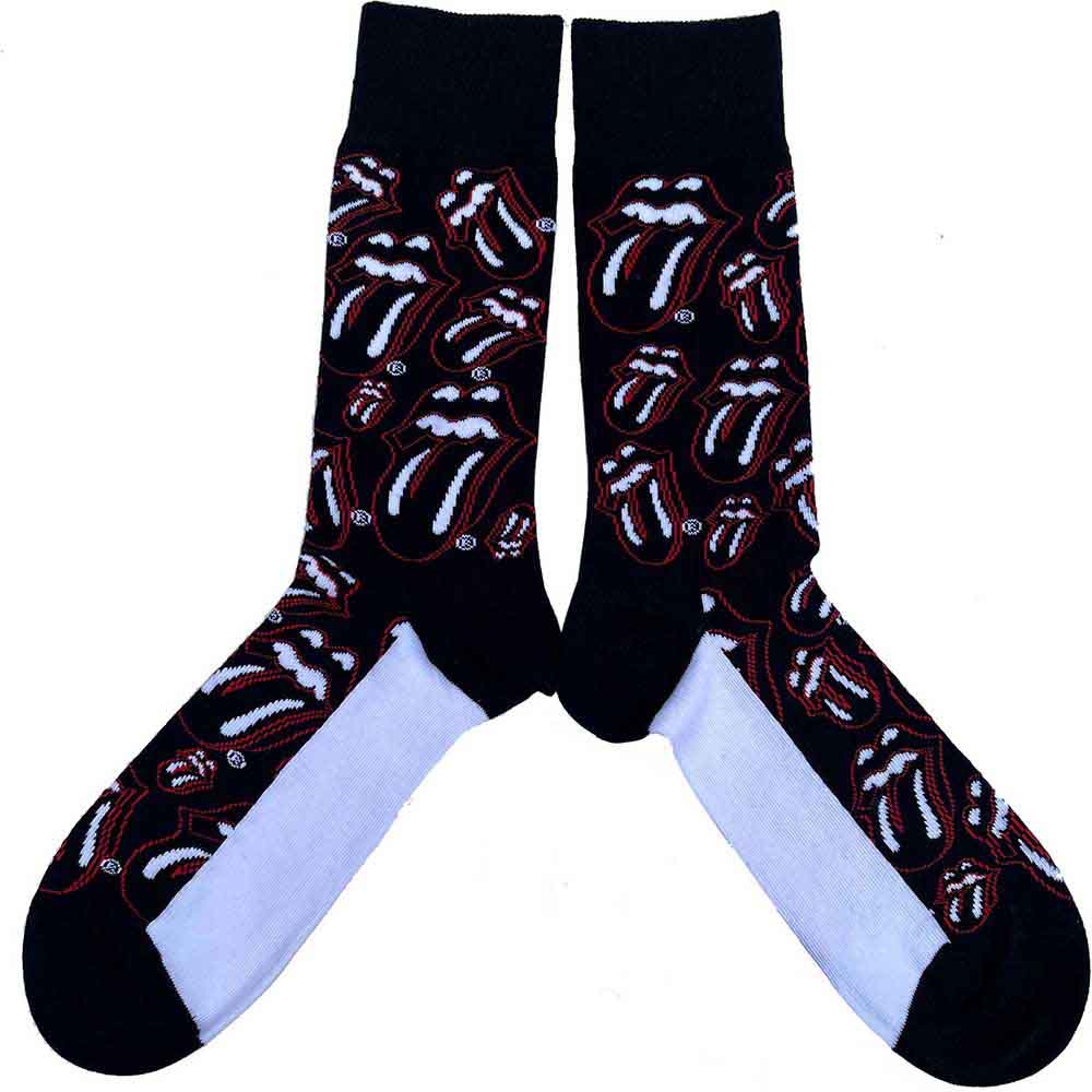 The Rolling Stones Unisex Ankle Socks: Outline Tongues (Black) (UK Size 7 - 11)