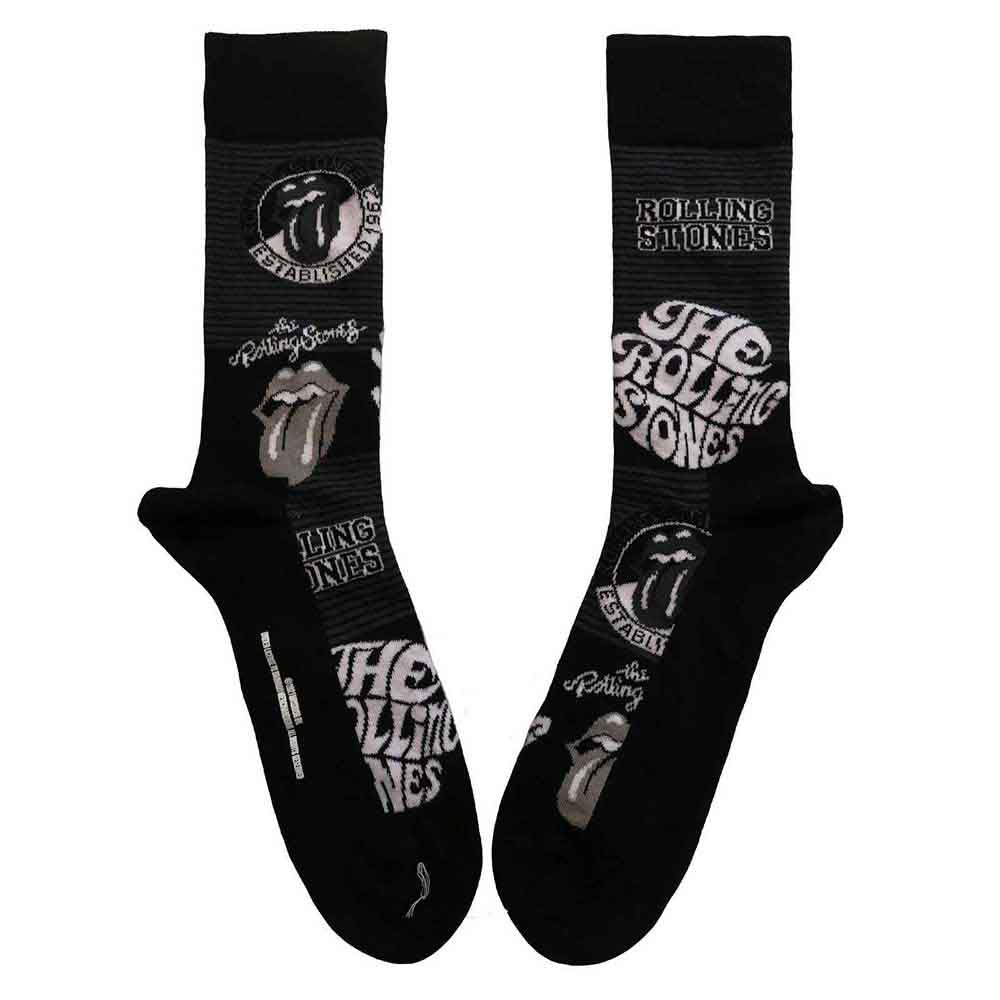 The Rolling Stones Unisex Ankle Socks: Mono Logos (Black) (UK Size 7 - 11)