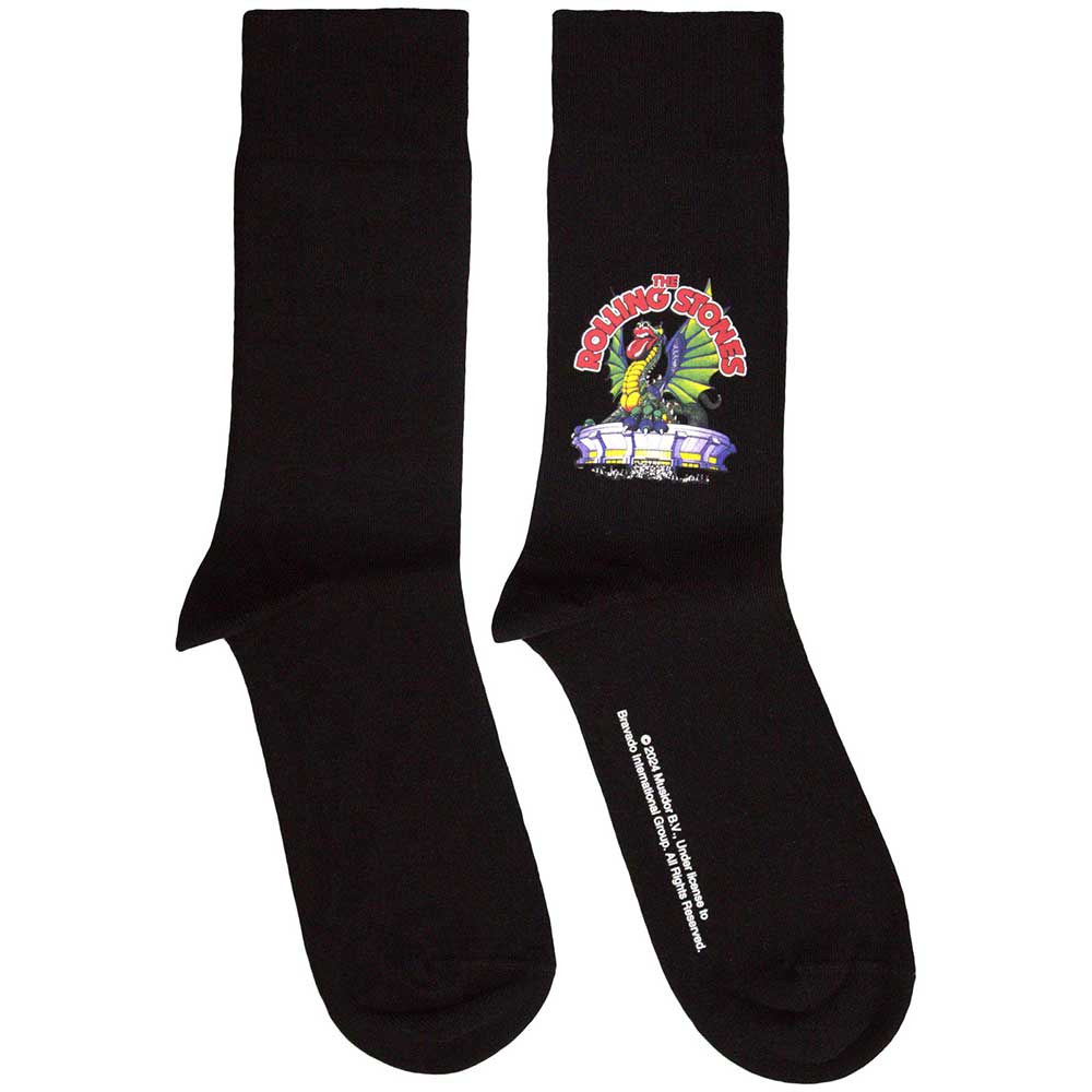 The Rolling Stones Unisex Ankle Socks: Dragon (Black) (UK Size 7 - 11)