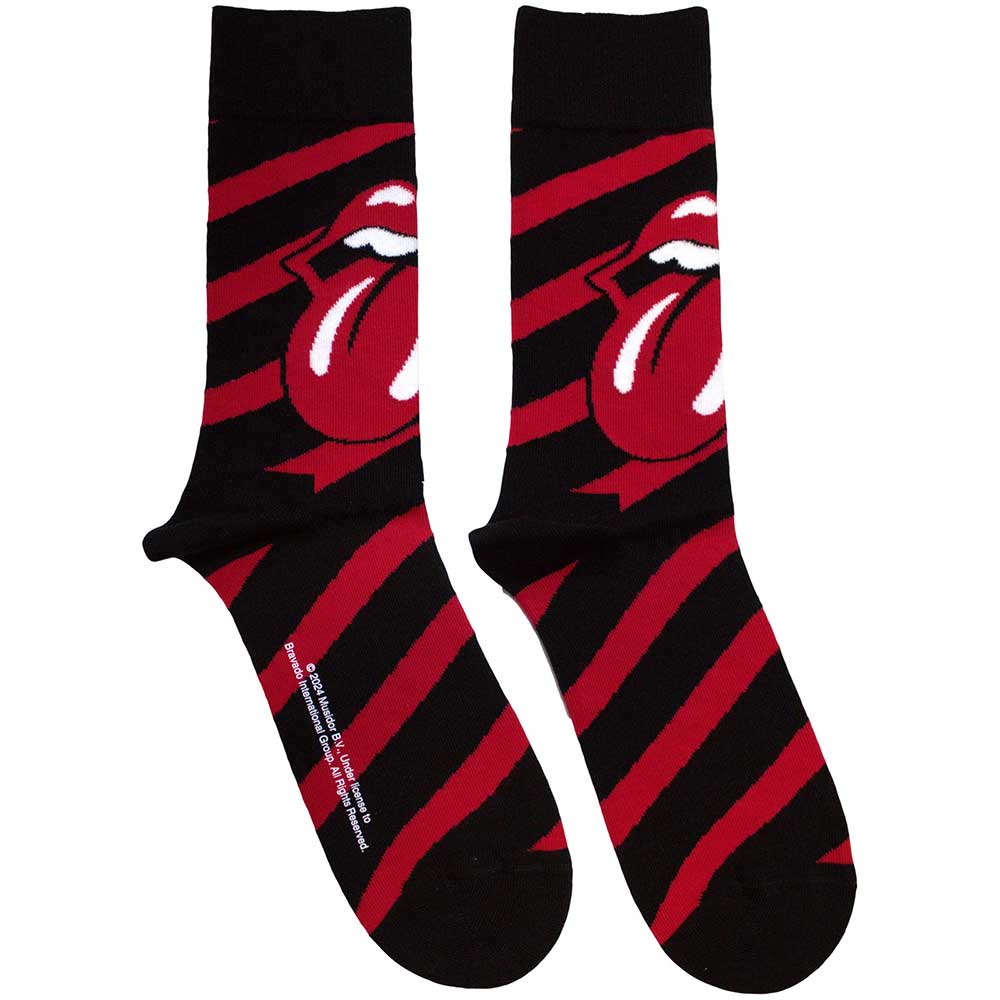 The Rolling Stones Unisex Ankle Socks: Stripes (Black) (UK Size 7 - 11)