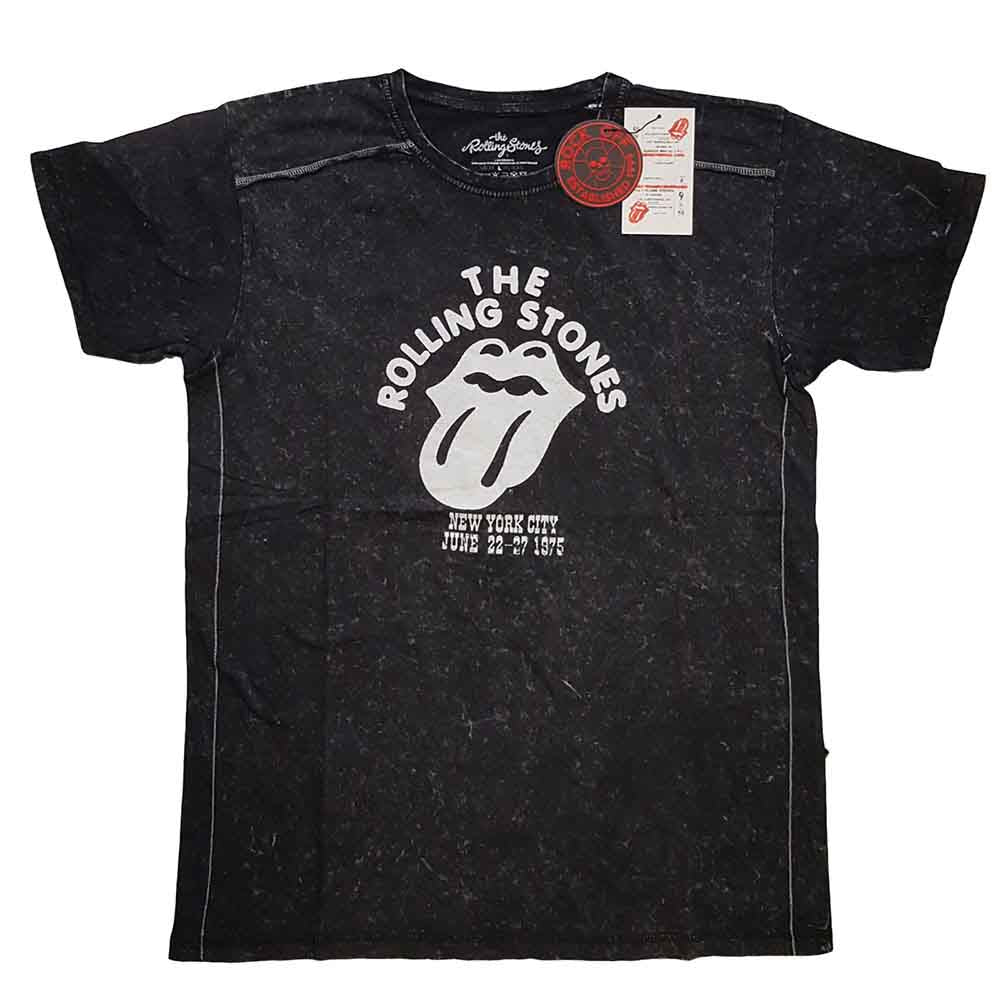 The Rolling Stones Unisex T-Shirt: NYC '75 (Black) (Wash Collection)