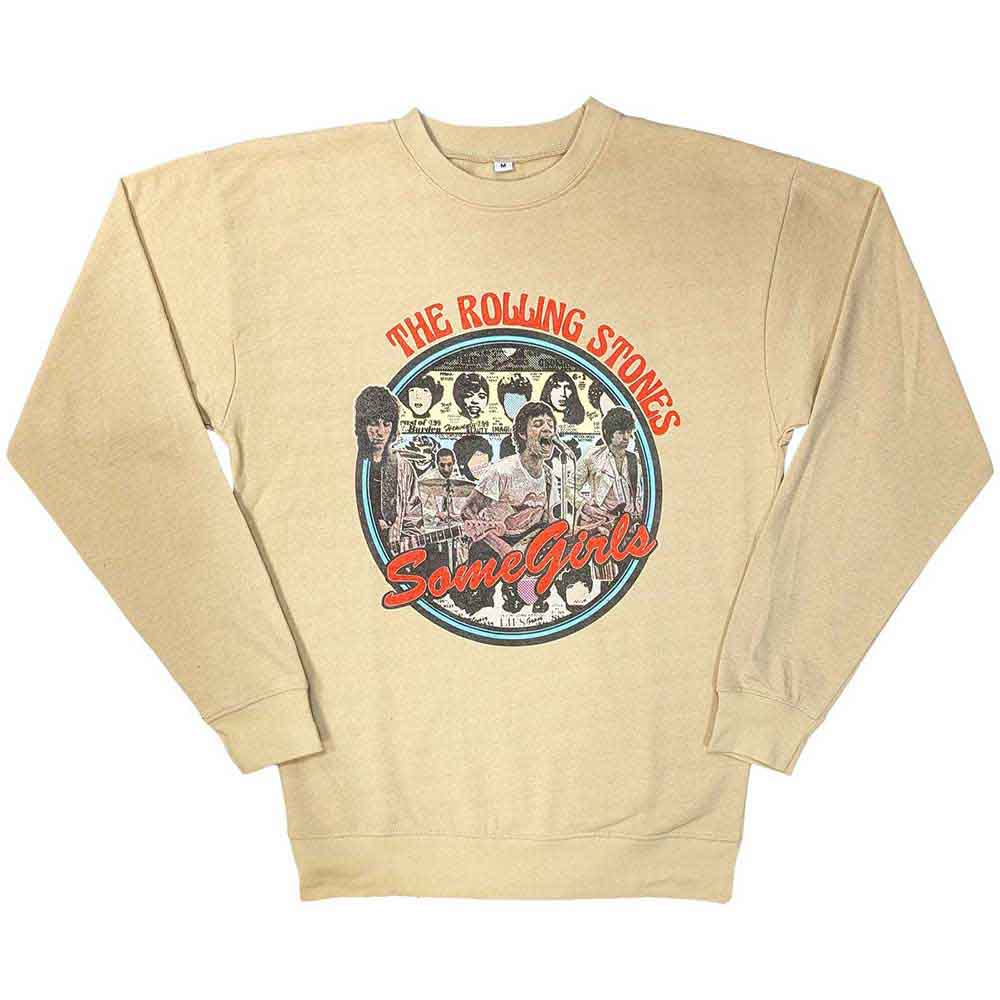 The Rolling Stones Unisex Sweatshirt: Some Girls Circle (Sand)