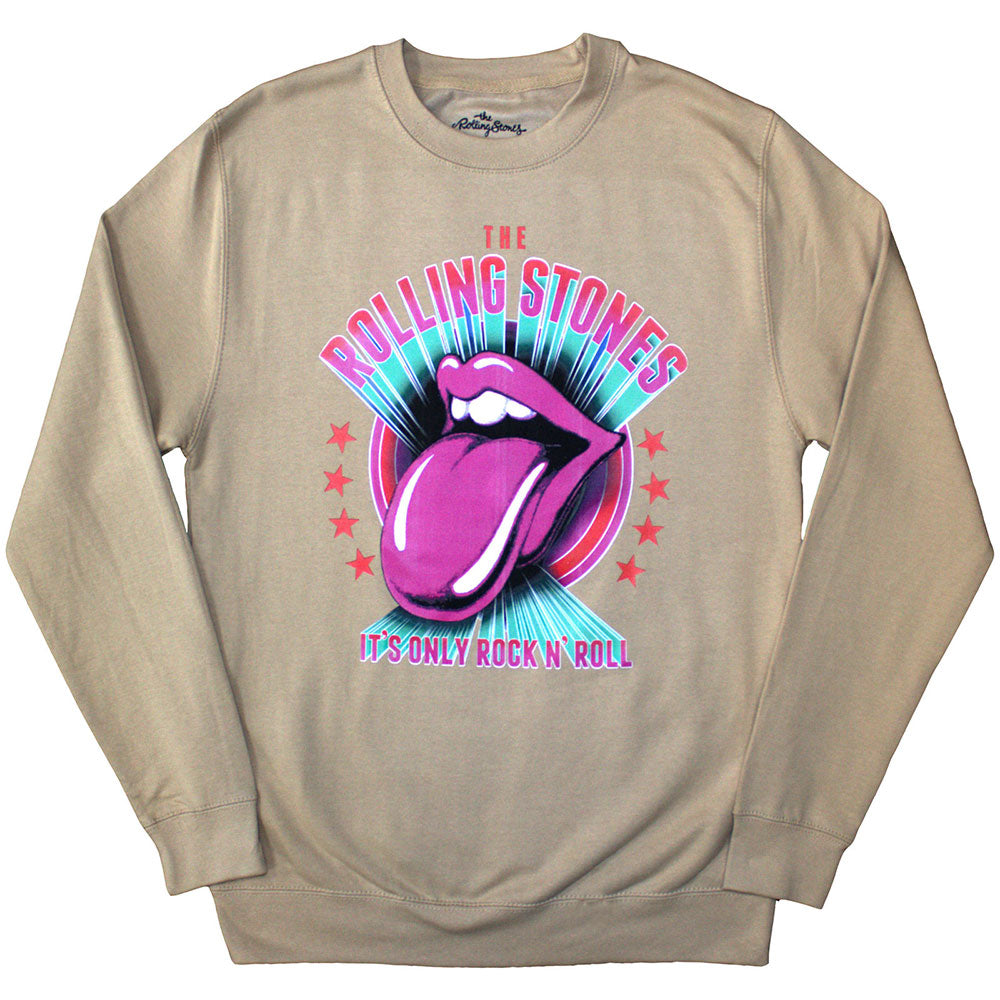 The Rolling Stones Unisex Sweatshirt: It's Only R 'n R (Sand) (Oversized)