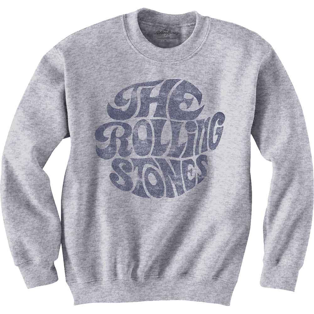 The Rolling Stones Unisex Sweatshirt: Vintage 70s Logo (Grey)