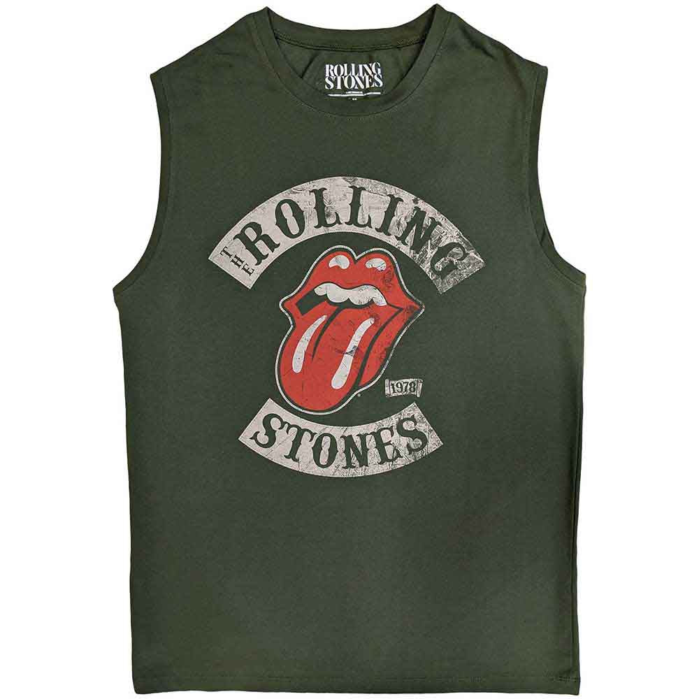 The Rolling Stones Unisex Tank T-Shirt: Tour 78 (Green)