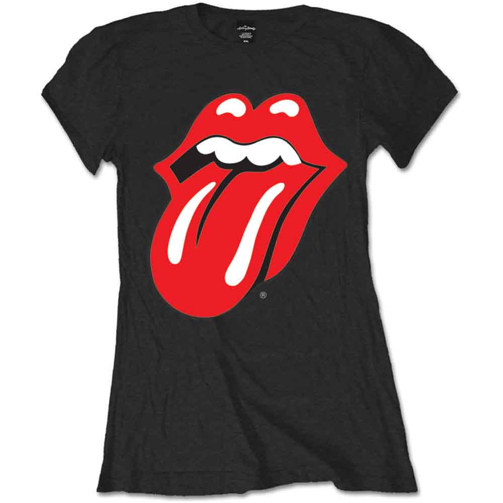 The Rolling Stones Ladies T-Shirt: Classic Tongue (Black)