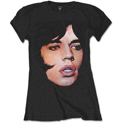 The Rolling Stones Ladies T-Shirt: Mick Portrait (Black)