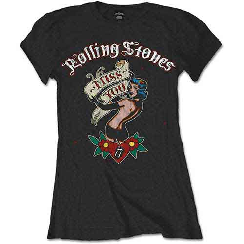 The Rolling Stones Ladies T-Shirt: Miss You (Black)