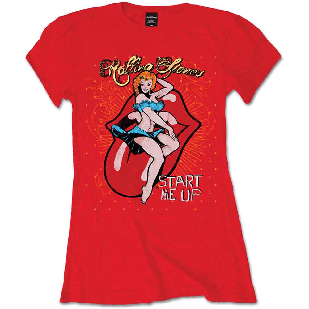 The Rolling Stones Ladies T-Shirt: Start me up (Red)