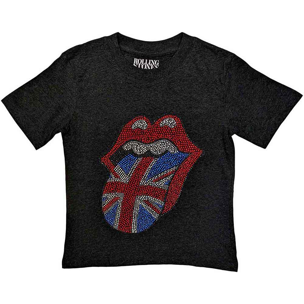 The Rolling Stones Kids T-Shirt: British Tongue (Black) (Embellished)