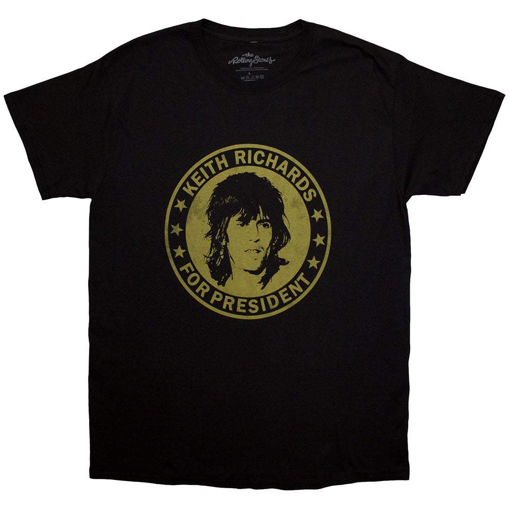 The Rolling Stones Unisex T-Shirt: Keith for President (Black)