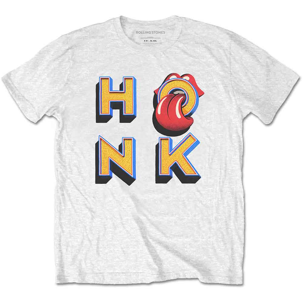 The Rolling Stones Unisex T-Shirt: Honk Letters (White)