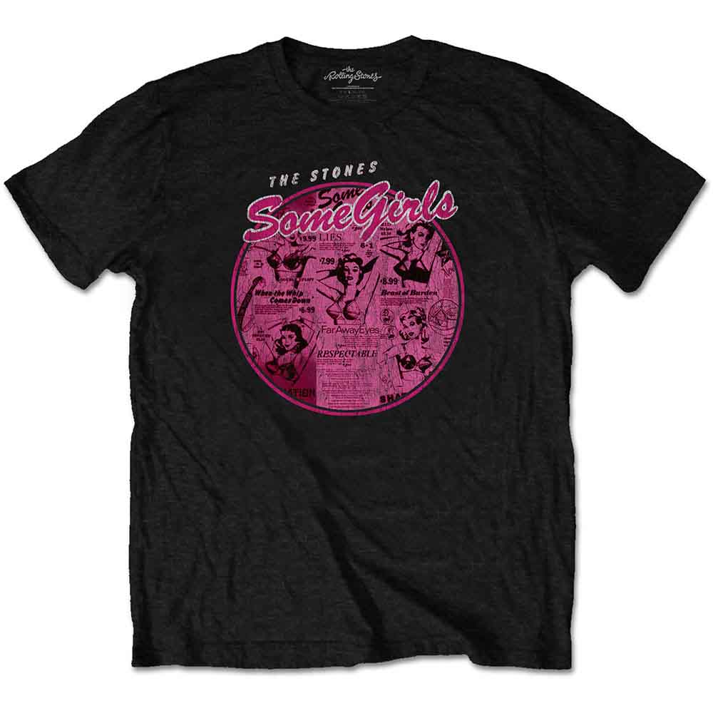 The Rolling Stones Unisex T-Shirt: Some Girls Circle V.2. (Black)