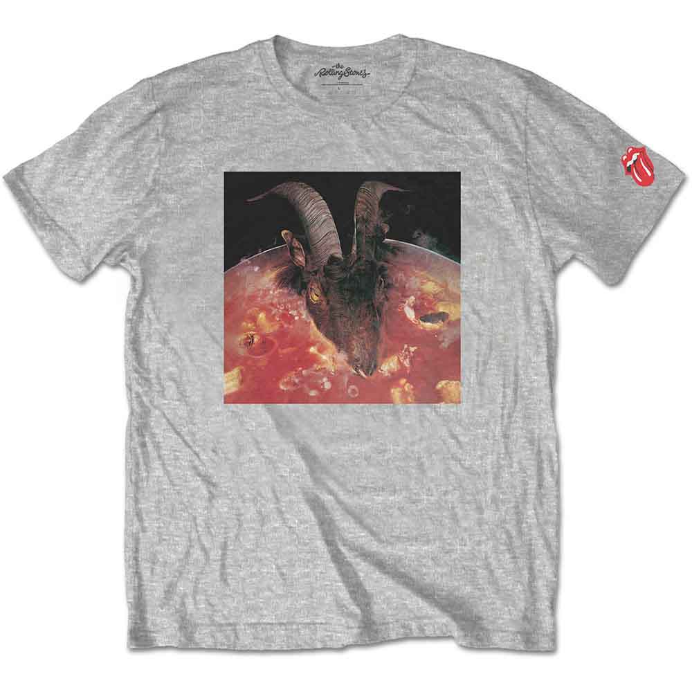 The Rolling Stones Unisex T-Shirt: Goats Head Soup (Grey) (Sleeve Print)