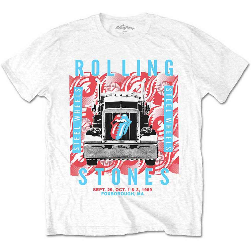 The Rolling Stones Unisex T-Shirt: Steel Wheels (White)