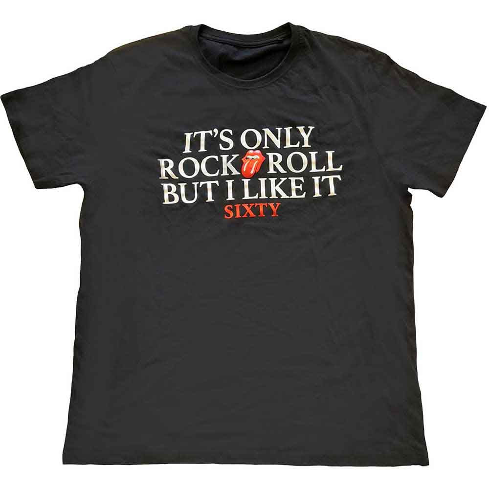 The Rolling Stones Unisex T-Shirt: Sixty It's only R&R but I like it Foiled Print (Black) (Embellished)