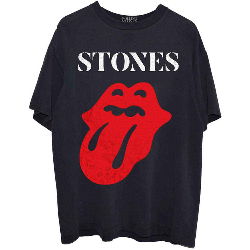 The Rolling Stones Unisex T-Shirt: Sixty Classic Vintage Solid Tongue (Black)