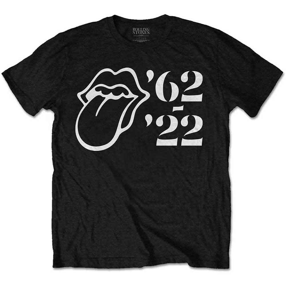 The Rolling Stones Unisex T-Shirt: Sixty Outline '62 - '22 (Black)